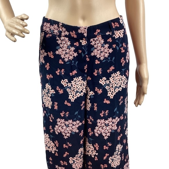LOFT Outlet Petite Floral Palazzo Pants Size 0P Pink - Picture 2 of 7